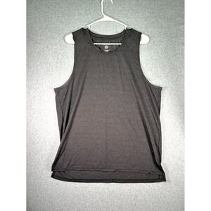Equinox Maximize Tank Top Mens Large Dark Gray Stretch Running Gym Side Slit